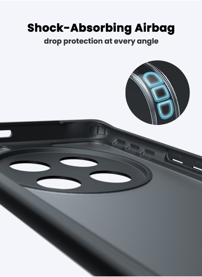 IPAKY Honor X9c case, [Four Corner Airbags][Anti Drop][Anti Fingerprint][Non Slip][No Yellowing] Slim Skin Friendly Frosted Case for Honor X9c 5G, Black  - Image 3