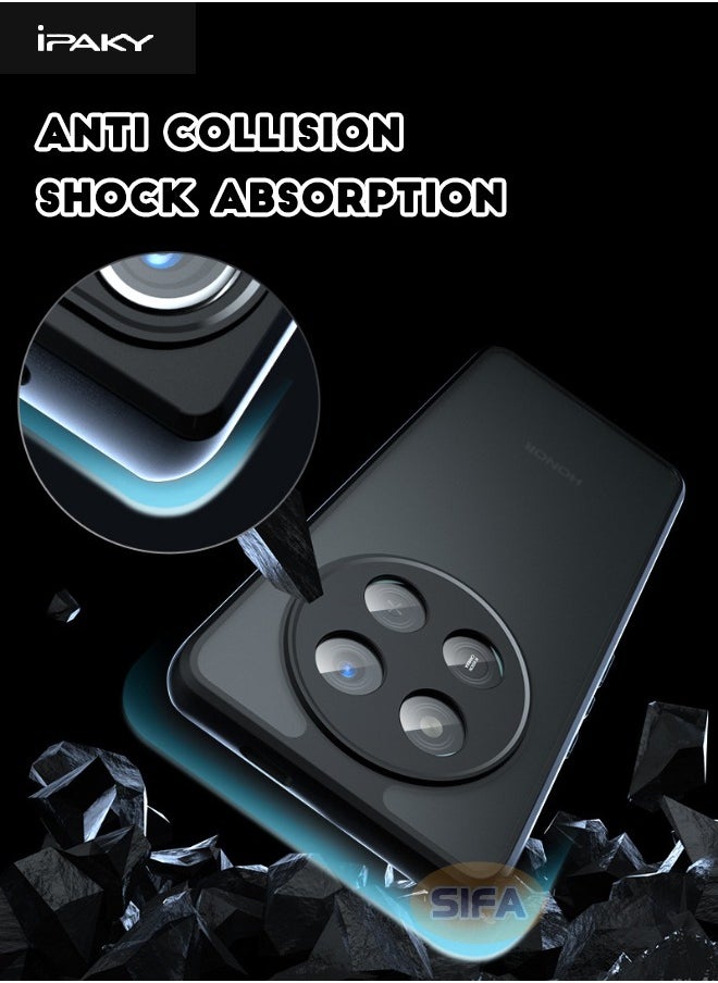 IPAKY Honor X9c case, [Four Corner Airbags][Anti Drop][Anti Fingerprint][Non Slip][No Yellowing] Slim Skin Friendly Frosted Case for Honor X9c 5G, Black  - Image 2