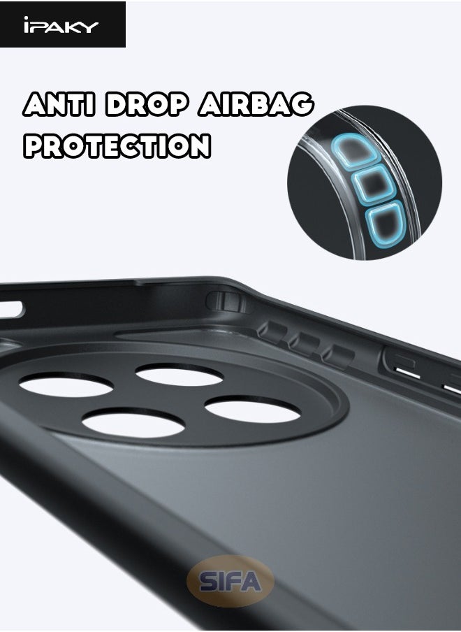 IPAKY Honor X9c case, [Four Corner Airbags][Anti Drop][Anti Fingerprint][Non Slip][No Yellowing] Slim Skin Friendly Frosted Case for Honor X9c 5G, Black  - Image 3