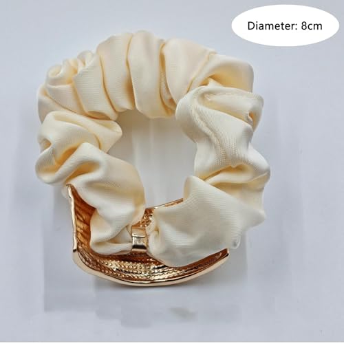 Melodio Scrunchie for Women (3 Pcs) - Stylish Hair Bands for Girls & Women, Soft Elastic Hair Tie, Elegant Hair Accessories for Daily Use (Black, Pink, White) - Image 5