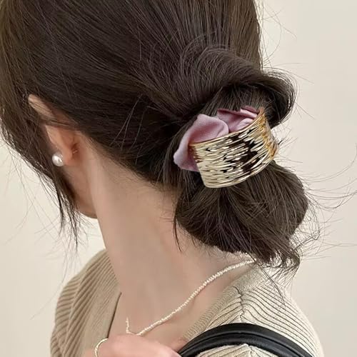 Melodio Scrunchie for Women (3 Pcs) - Stylish Hair Bands for Girls & Women, Soft Elastic Hair Tie, Elegant Hair Accessories for Daily Use (Black, Pink, White) - Image 2