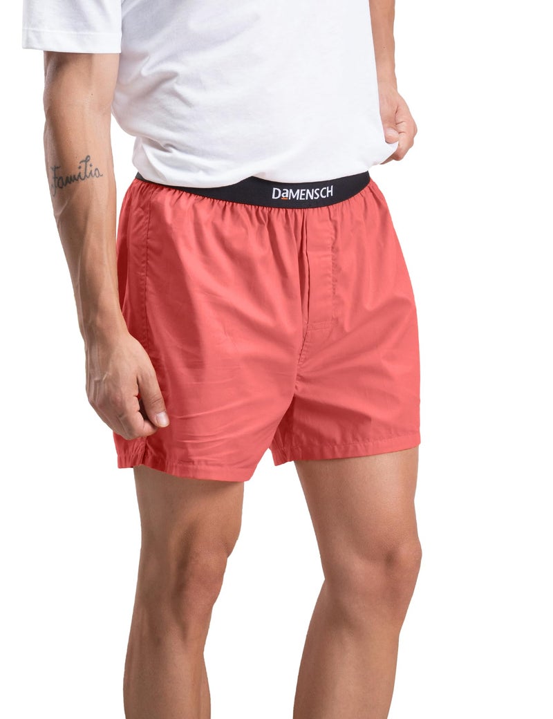 DAMENSCH BREEEZE Men's Ultralight Cotton Inner Boxers-Pack of 1-Dusty Red-Medium - Image 1