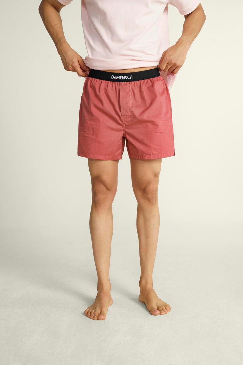 DAMENSCH BREEEZE Men's Ultralight Cotton Inner Boxers-Pack of 1-Dusty Red-Medium - Image 4