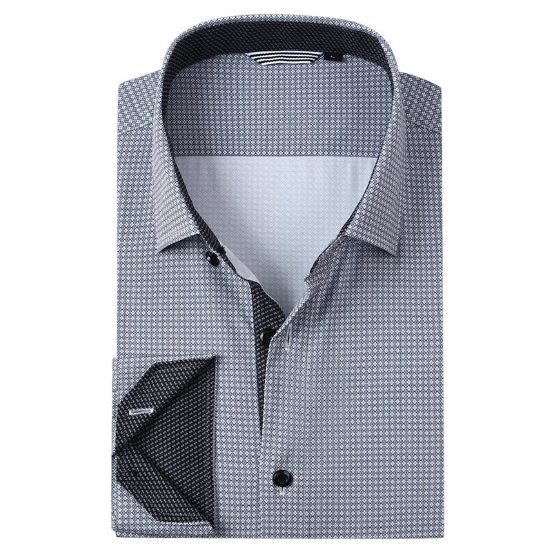 Alex Vando Mens Printed Dress Shirts Easy Care Long Sleeve Button Down Shirt,Black Square 82,XL - Image 1