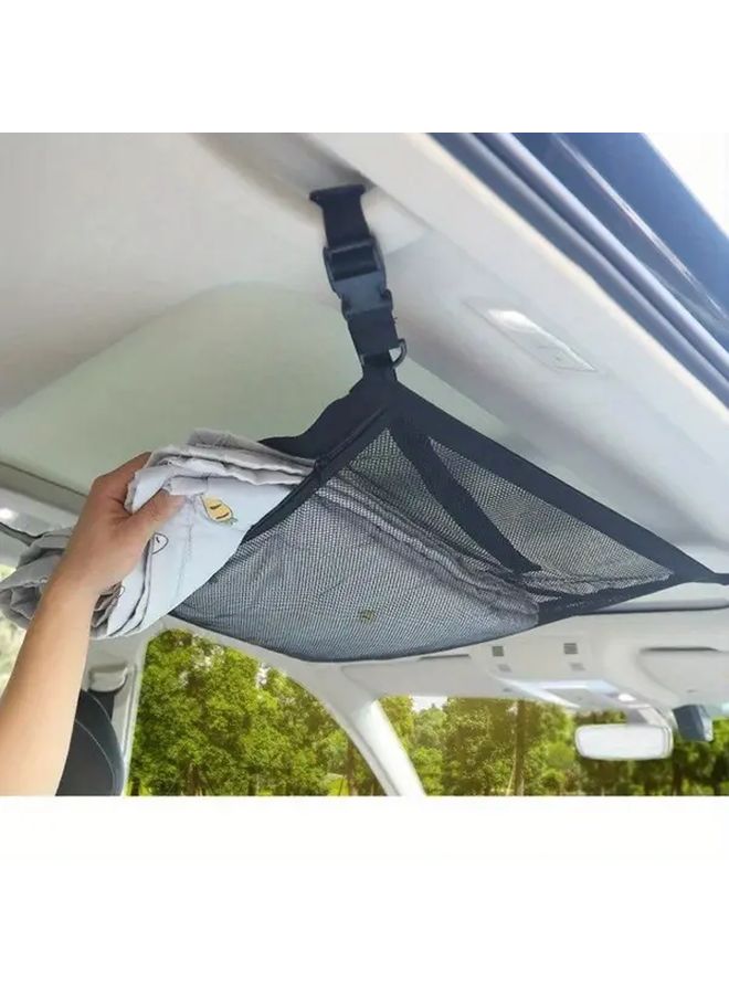 Black Universal Roof Storage Net 2PCS Breathable Mesh Ceiling Bags for SUV - Image 4