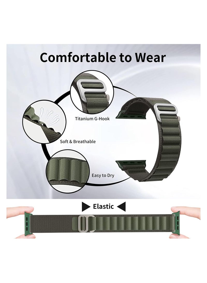 ELTRAZONE Watch Band Ultra Strap 42mm 44mm 45mm 49mm Alpine Loop Nylon Replacement Bands with Adjustable Sport Titanium G-hook Braided Straps for iWatch Ultra Series 8 7 SE 6 5 4 3 2 1 - Image 2