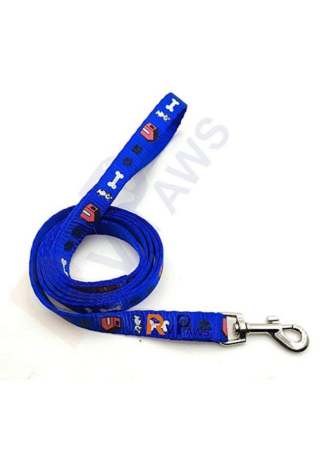 Soft Adjustable Bone/Paw Printed Nylon Padded Vest Harness And Long Handle Leash Ideal For Outdoor Walking/Training Dogs And Puppies (Blue) - Image 2