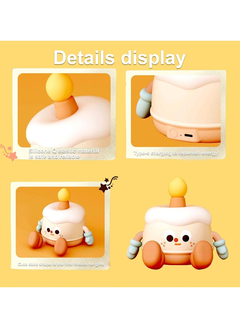 CMGTYYD Birthday Cake Night Light - Music Box Soft Touch Nursery Night Lamp in Birthday Cake Shape | Phone Holder & Music Function, Birthday Decorations for Daughter, Girl, Sister - Image 4