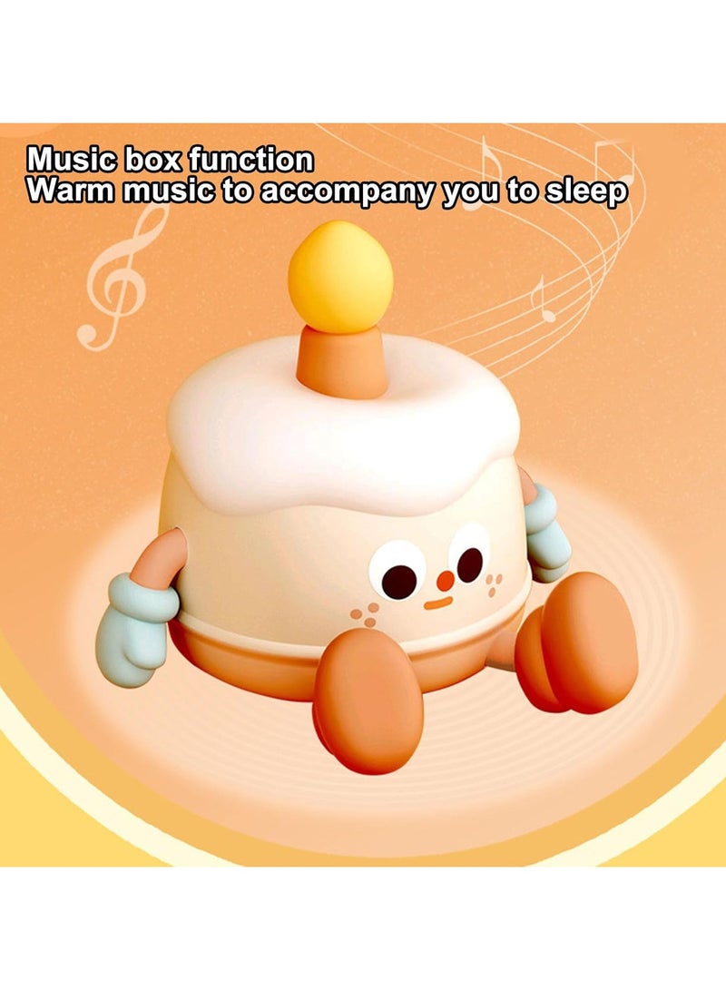 CMGTYYD Birthday Cake Night Light - Music Box Soft Touch Nursery Night Lamp in Birthday Cake Shape | Phone Holder & Music Function, Birthday Decorations for Daughter, Girl, Sister - Image 3