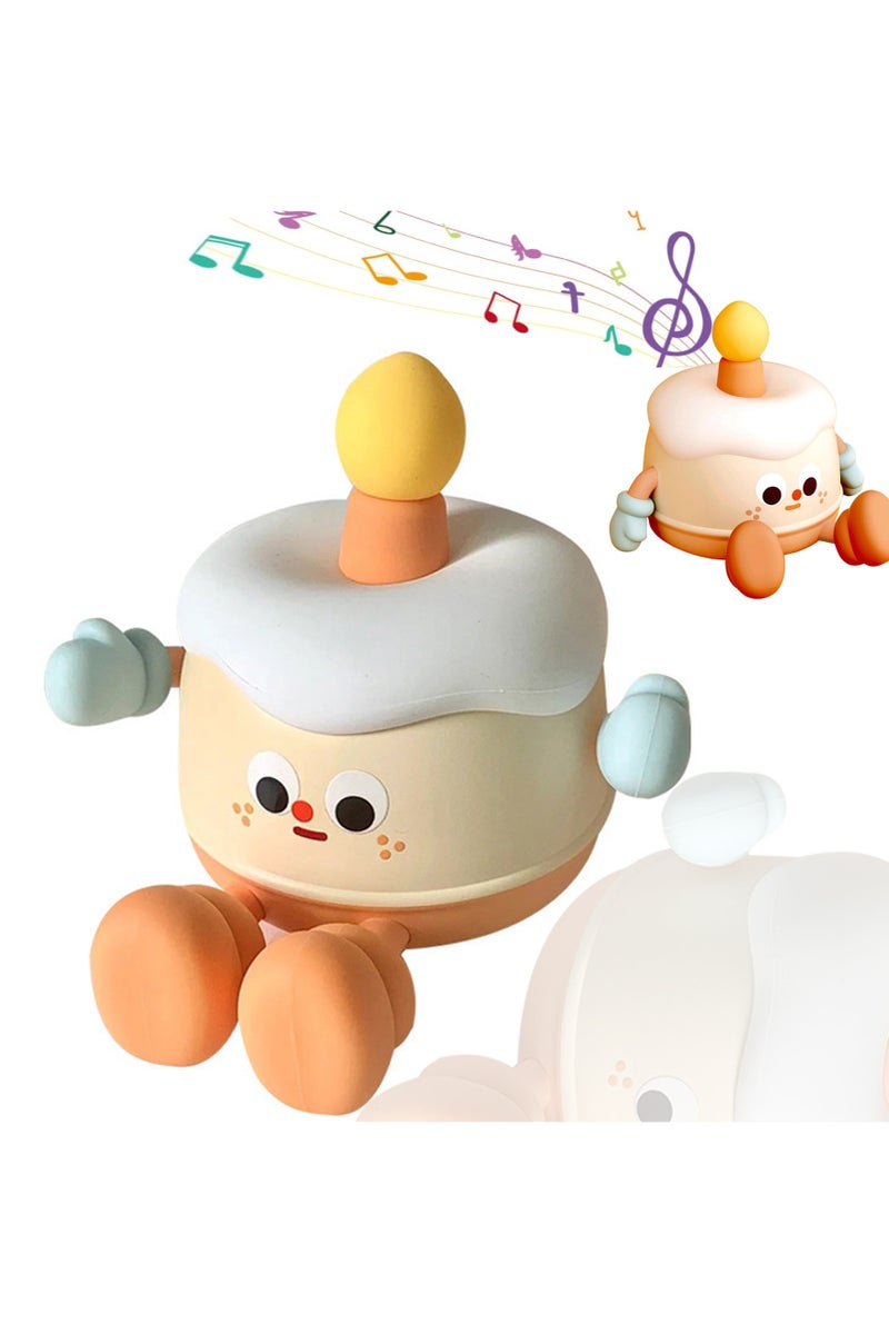 CMGTYYD Birthday Cake Night Light - Music Box Soft Touch Nursery Night Lamp in Birthday Cake Shape | Phone Holder & Music Function, Birthday Decorations for Daughter, Girl, Sister - Image 1