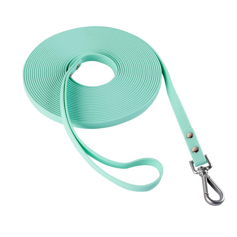 AUMAILI Dog Training Long Leash Waterproof Long Line Heavy Duty Outdoor Recall Lead 10ft 15ft 20ft 30ft 50ft for Small Medium Large Dog (Mint Green, 10FT) - Image 1