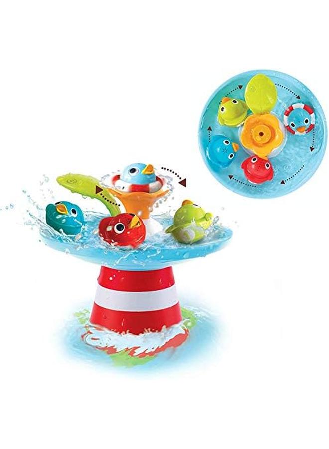 يوكيدو لعبة سباق البط لحمام الطفل، نافورة المياه وأربعة بط سحري للسباق من أجل التطوير الحسي لوقت الاستحمام، متعة وقت الاستحمام لعمر 6 أشهر فما فوق - Image 2