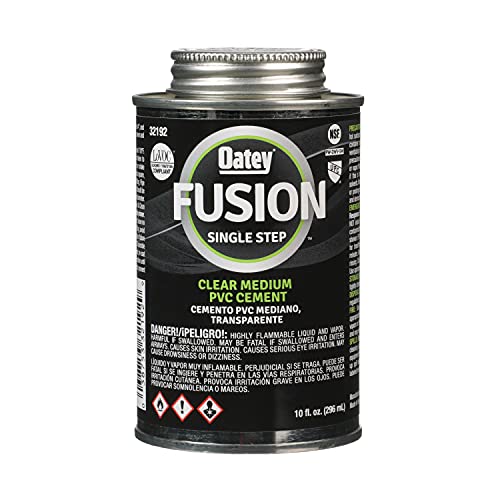 Oatey 32192 Fusion One-Step Self-Priming Medium-Bodied PVC Cement, 10 oz, Clear - Image 1