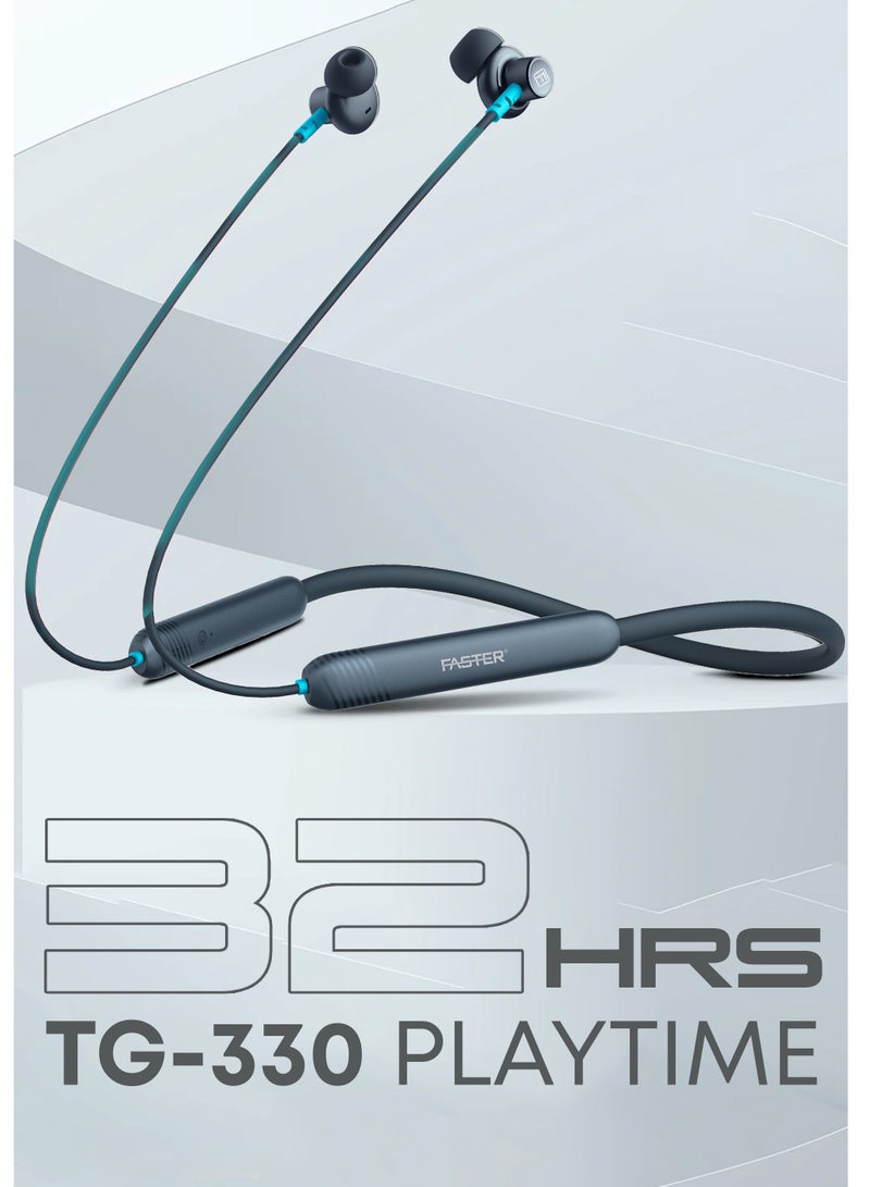 Faster Sports Neckband In-Ear Wireless Earphones - Noise Canceling Headphones with Mic - Superior Bass Earbuds with 28 Hours of Call Time - IPX4 Waterproof, Fast Charging, Magnetic Buds, and Voice Assistant - For Exercise, Gym, Music (Black) - Image 4