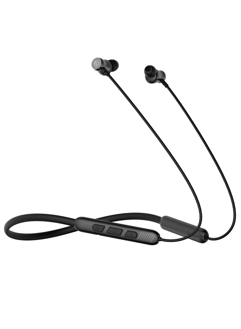 Faster Sports Neckband In-Ear Wireless Earphones - Noise Canceling Headphones with Mic - Superior Bass Earbuds with 28 Hours of Call Time - IPX4 Waterproof, Fast Charging, Magnetic Buds, and Voice Assistant - For Exercise, Gym, Music (Black) - Image 1
