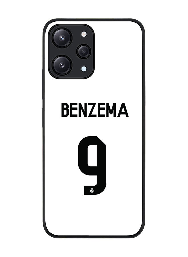 Stylizedd Rugged Black edge case for Xiaomi Redmi 12 4G, Slim fit Soft Case Flexible Rubber Edges Anti Drop TPU Gel Thin Cover -  Benzema Real Jersey - Image 1