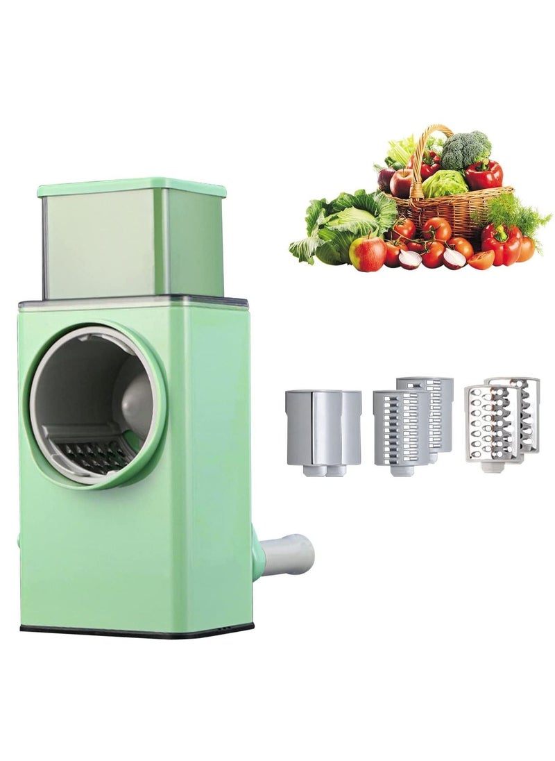 Generic - Rotary Cheese Grater Kitchen Rotary Mandoline Slicer Shredder For Vegetables 3 in 1 Stainless Steel Vegetable Chopper And Cutter - Image 1