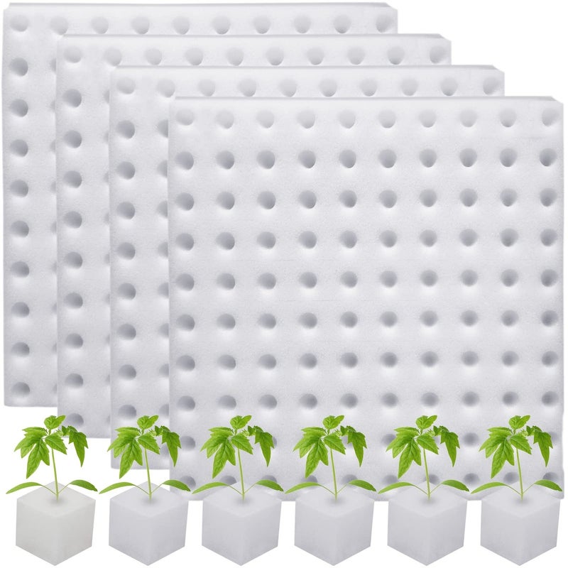 Eshylala 400 PCS Hydroponic Sponge Planting Tool Square Seedling Sponges for Greenhouse and Vegetable Planting Small Bud Growth