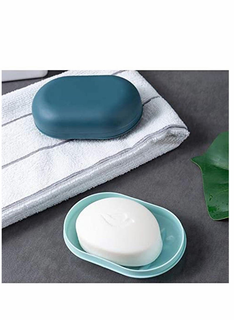 KASTWAVE 2Pack Soap Dish Travel Soap Box Soap Container Container Soap Tray, Soap Box Case, Holder for Sponges Hand Soap Dish Perfect for Gift, Travel Blue White - Image 5