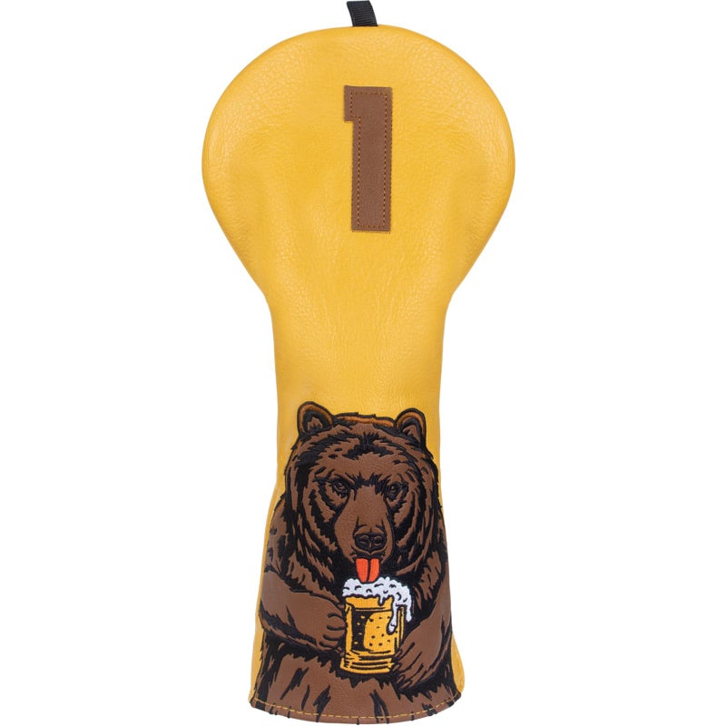 LZFAN Golf Club Head Cover Golf Head Cover Driver Headcover Fairway Wood Headcover Hybrid Club Head Cover Golf Blade Mallet Putter Cover Beer Bear Driver - Image 2