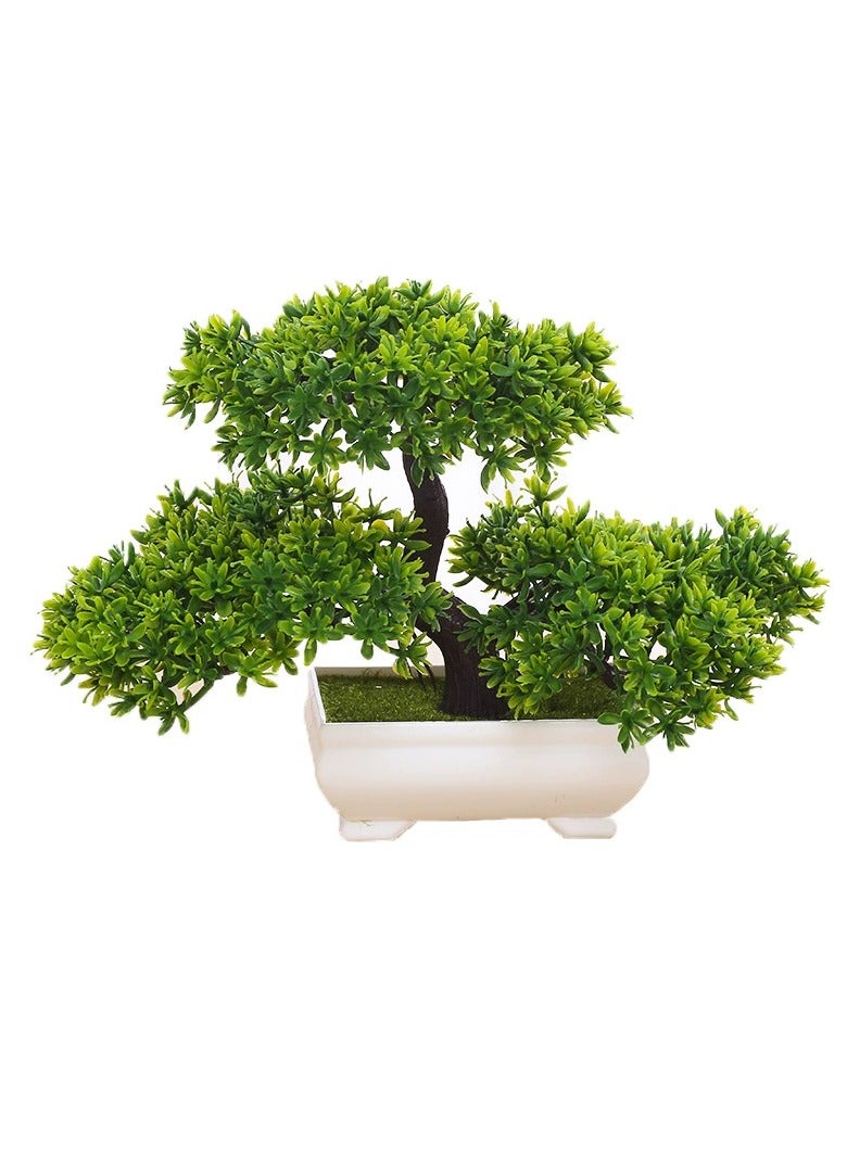 Generic Mini Artificial Bonsai Tree Plants，Simulation Pine Tree Potted Plant, Artificial Flowers Fake Potted Plants Ornaments,Creative Simulation Bonsai Pot Home Decor for Home Office  - Image 1