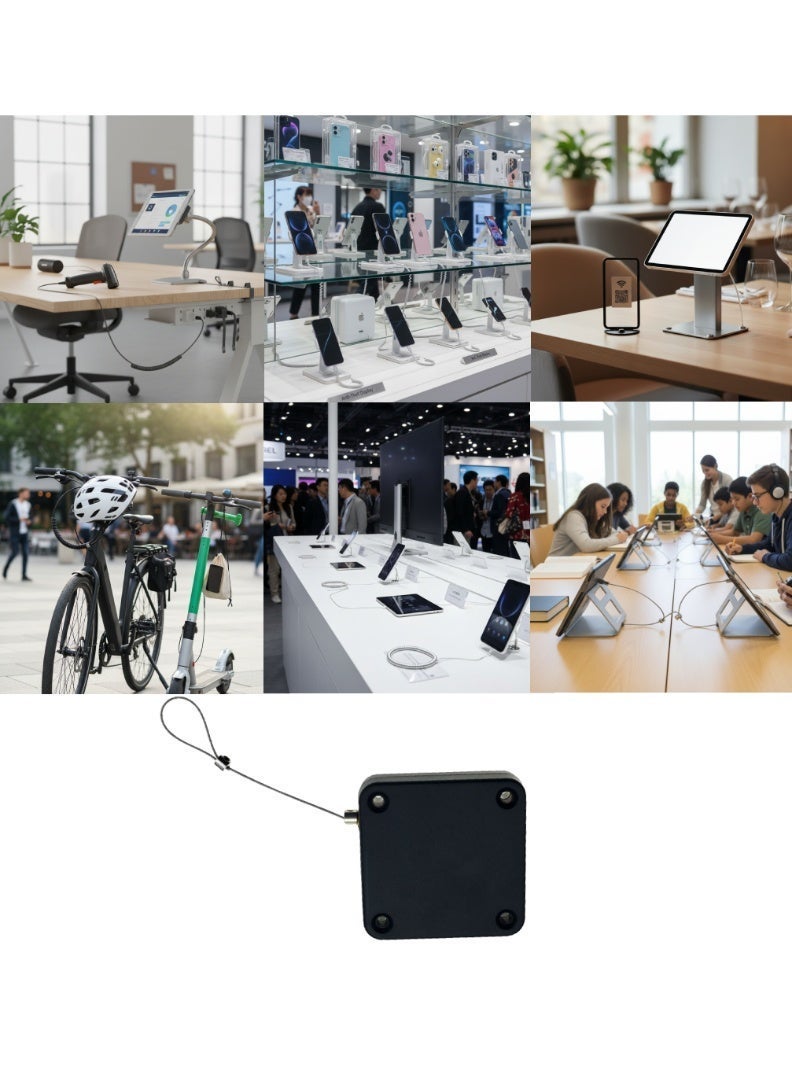 No Drill Anti-Theft and Anti-Loss Steel Wire Rope Lock, Auto Retractable Security Reel, Durable Portable Cable Lock for Home, Office, Bike, and Outdoor Use - Image 3