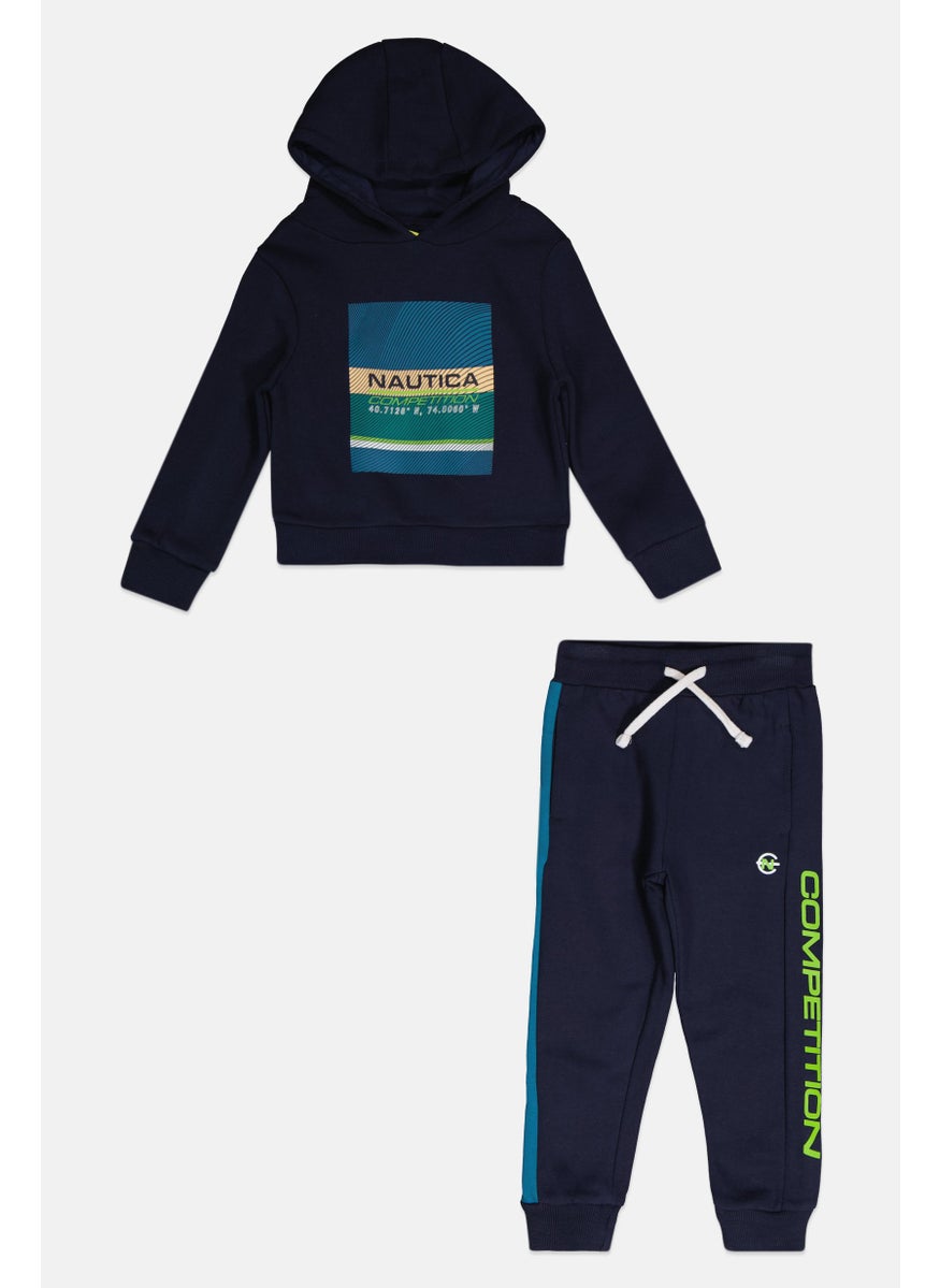 Nautica Competition Toddlers Boy 2 Pieces Long Sleeves Sweatshirt And Pant Set, Navy  - Image 1
