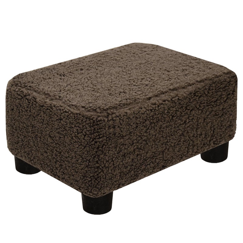 CAROLMADE Small Foot Stool Ottoman Footstool with Legs Under Desk Footrest for Living Room Bedroom and Office, Soft Brown - Image 1