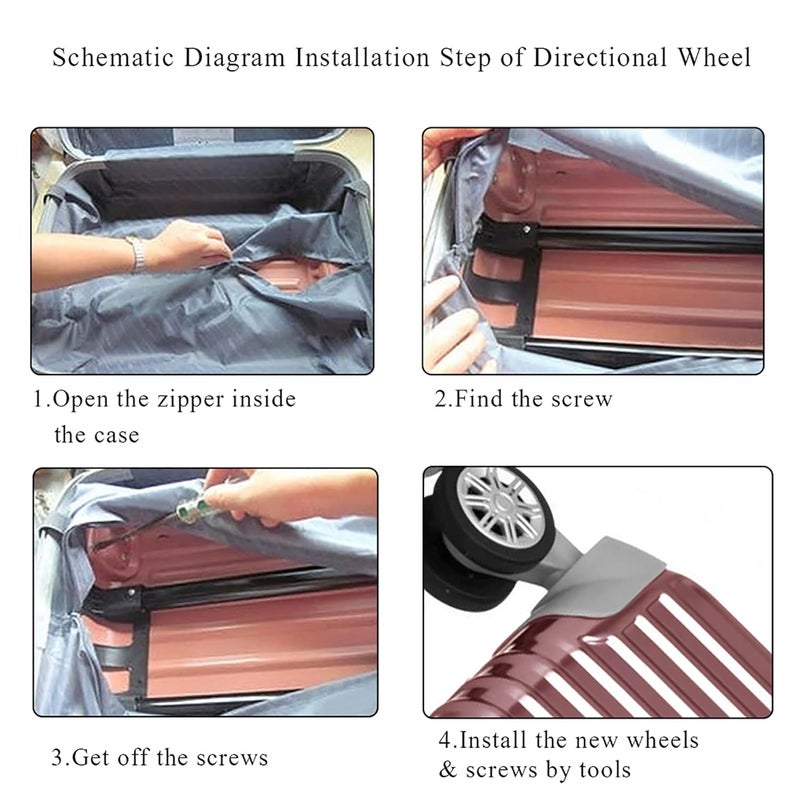 klarako Universal Luggage Wheel, Wheel Replacement Luggage Travel Suitcase Wheels, Caster Wheel Replacement Travel Suitcase Wheel, Plastic - Image 2