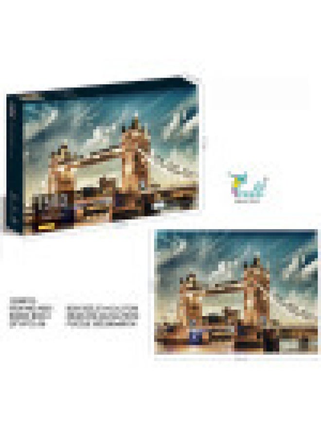 Hot Sale 1500 Pieces London Bridge World Famous Building Paper Puzzle Decompression Plane Puzzle Toy-Color:9005 - Image 1