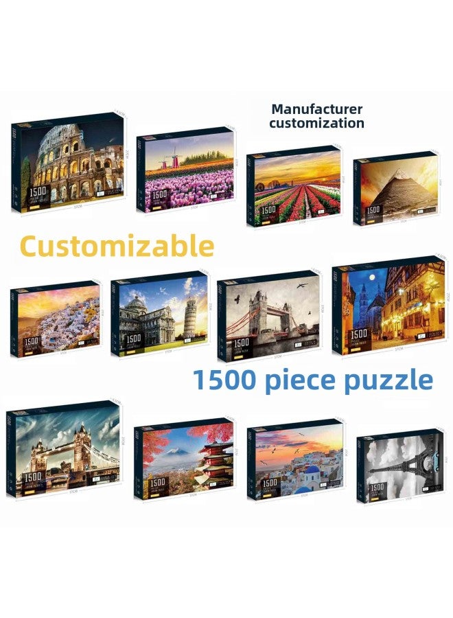 Hot Sale 1500 Pieces London Bridge World Famous Building Paper Puzzle Decompression Plane Puzzle Toy-Color:9005 - Image 2