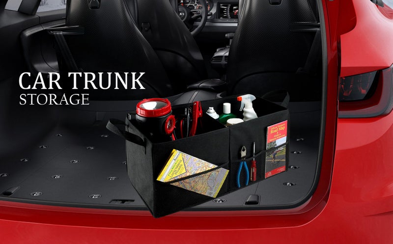 Handy Laundry Fold-Away Car Trunk Organizer – Non-Slip Securing Fasteners – 22 x 10 x 11 Inches – Prevents Shifting and Rolling (Black) - Image 4