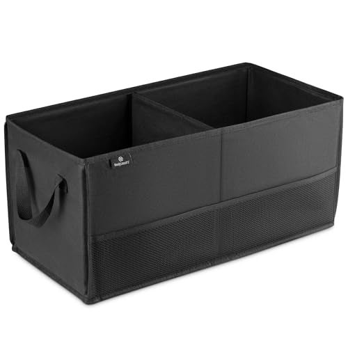 Handy Laundry Fold-Away Car Trunk Organizer – Non-Slip Securing Fasteners – 22 x 10 x 11 Inches – Prevents Shifting and Rolling (Black) - Image 2