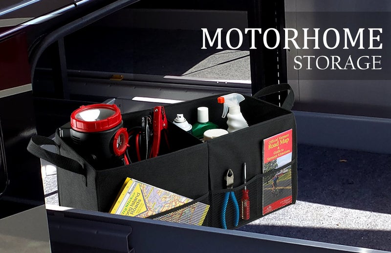 Handy Laundry Fold-Away Car Trunk Organizer – Non-Slip Securing Fasteners – 22 x 10 x 11 Inches – Prevents Shifting and Rolling (Black) - Image 5