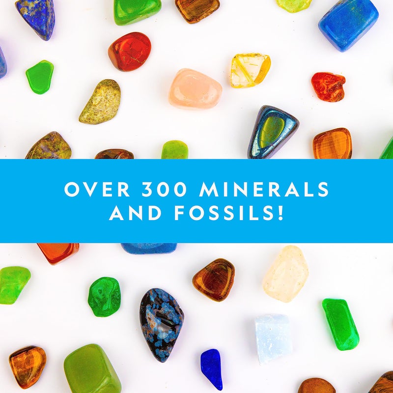 Blue Marble NATIONAL GEOGRAPHIC Rock Collection Box for Kids – 300 Piece Gemstones and Crystals Set Includes Geodes and Real Fossils, Rocks and Minerals Science Kit for Kids, A Geology Gift for Boys and Girls - Image 4