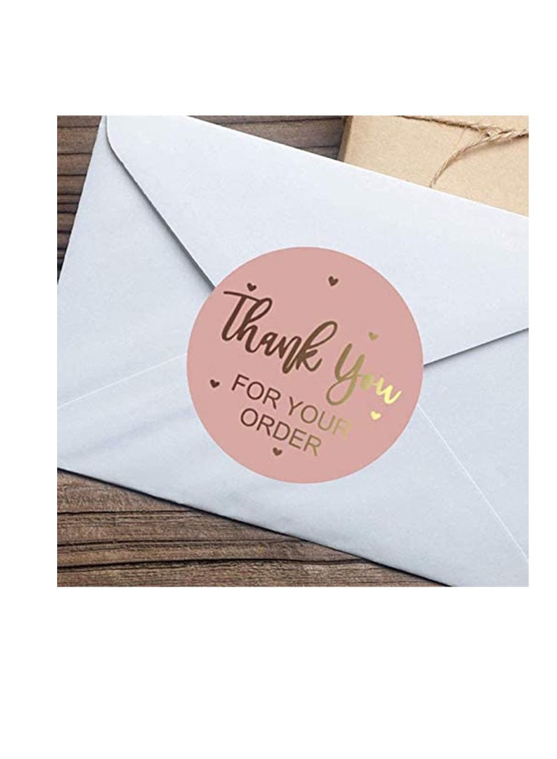 Y&D 500 Pcs 1.5 Inch Thank You Sticker Roll Bulk Gift Labels, Round Label for Gift, Handmade Sticker, Birthday Design Tags, Wrap Stiker, Tag (Large Pink)  - Image 3