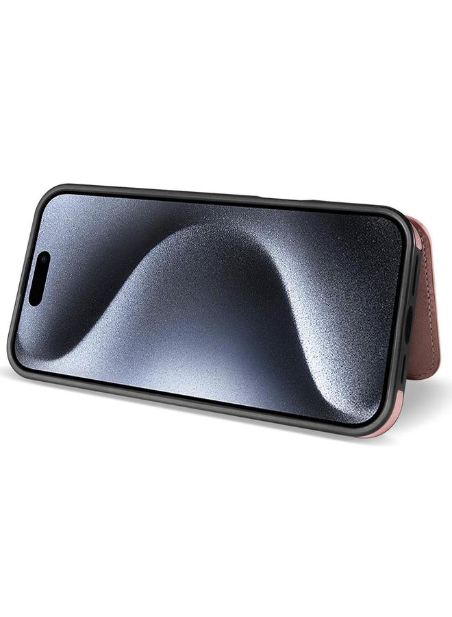 S-TOP Case For iPhone 15 Plus Rhombic Dual Buckle Card Slots Phone Case with Lanyard - Image 5