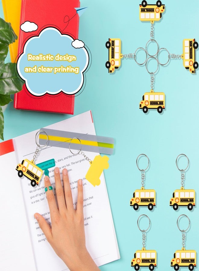 Conagel 48 Pack Mini School Bus Keychain Bulk Small Back to School Bus Car Key Chain Gift Cute Yellow Cartoon Bus Keychains for Birthday Party Favors Class Award Goodie Bag Fillers - Image 4