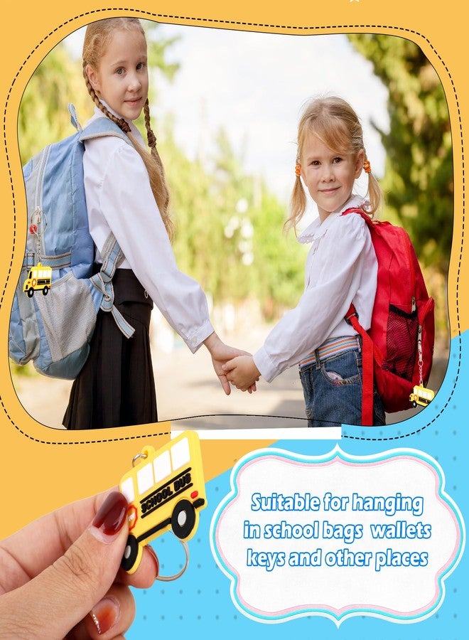 Conagel 48 Pack Mini School Bus Keychain Bulk Small Back to School Bus Car Key Chain Gift Cute Yellow Cartoon Bus Keychains for Birthday Party Favors Class Award Goodie Bag Fillers - Image 5