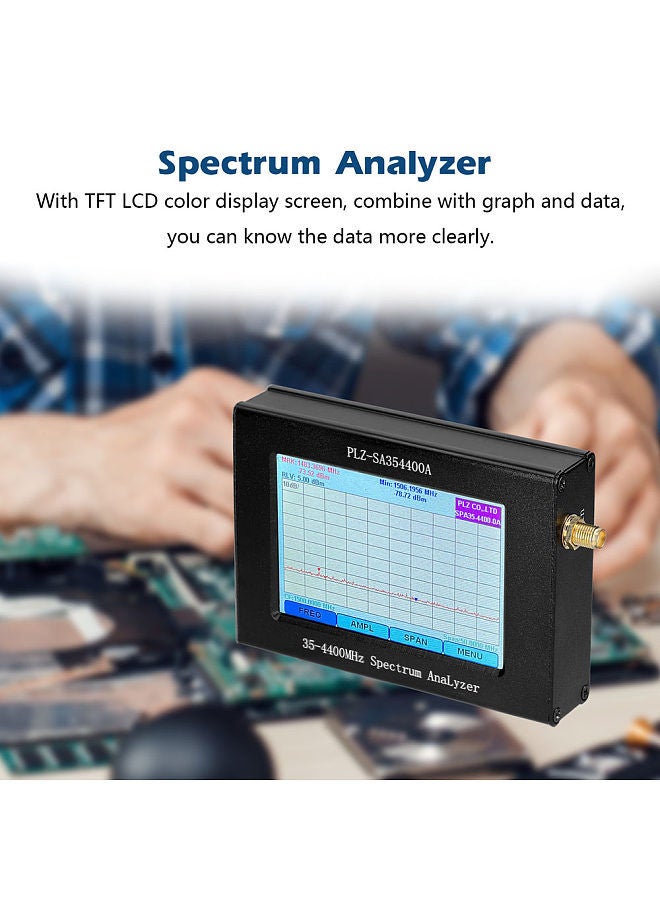 PLZ-SA35-4400-A1 Spectrum Network Analyzer Signal-Source Tracking-Source 35-4400mhz Amplitude Bandwidth Frequency LCD Color Display Full Touching Screen Control