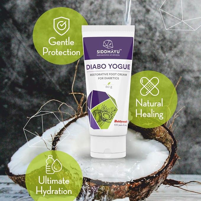 SIDDHAYU Diabo Yogue | Foot Cream for Diabetic | Diabetes Foot Cream | 60Gm X 2 - (Pack of 2)- with Legacy of 100 years - Image 3