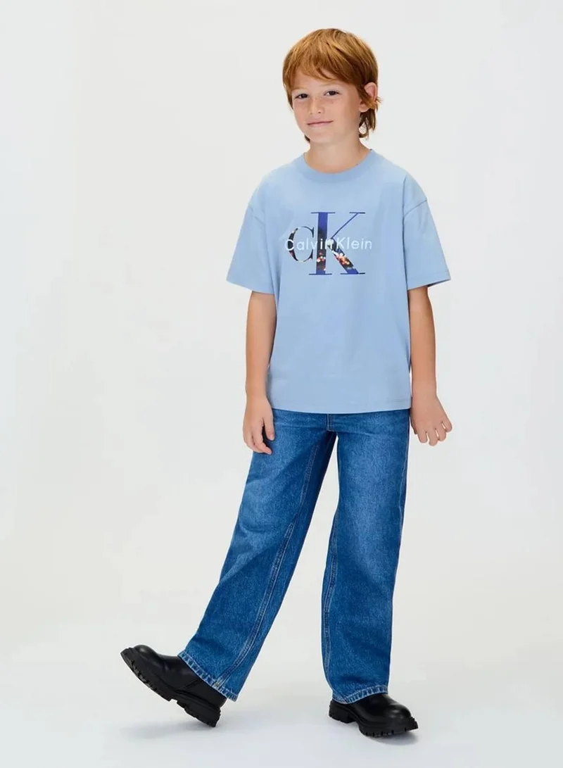 Calvin Klein Jeans Faded Denim Filled-In Photo Monogram T-Shirt for Men | Best Price UAE