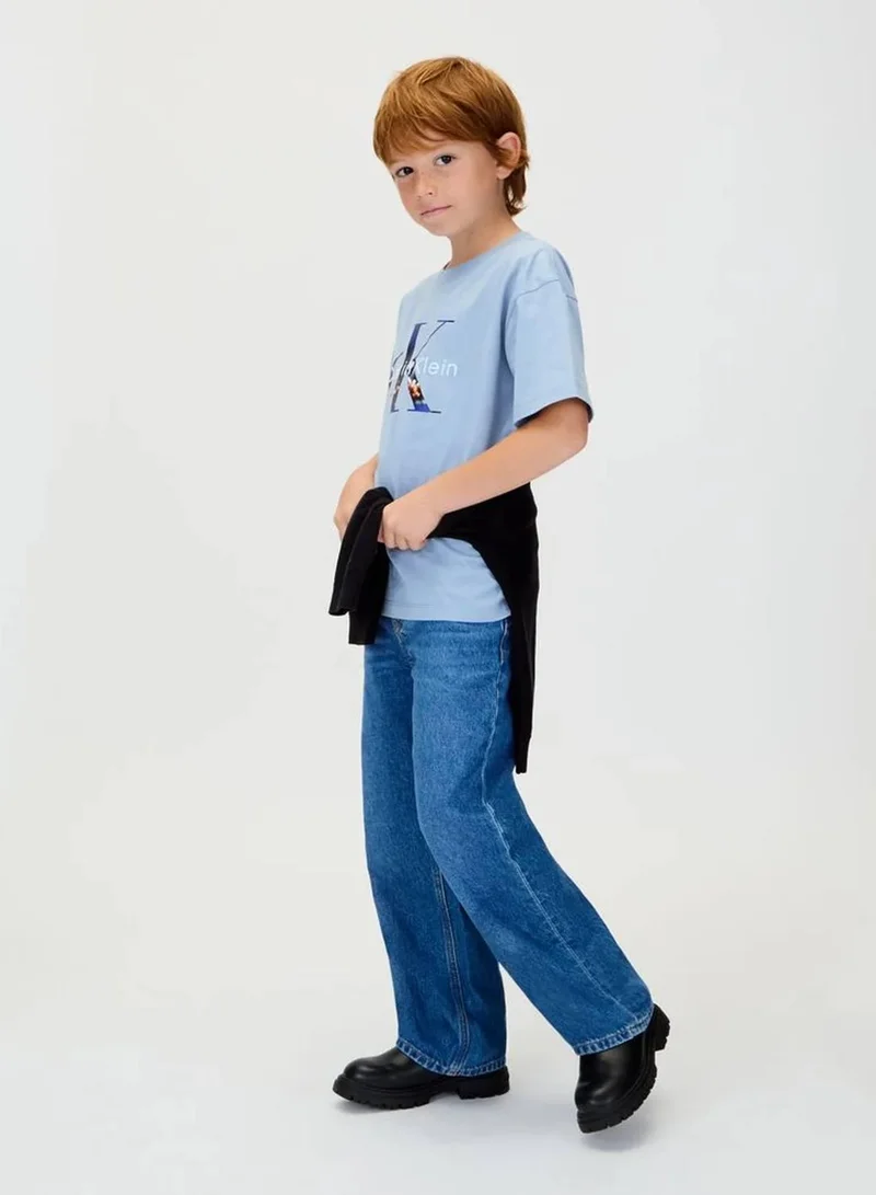Calvin Klein Jeans Faded Denim Filled-In Photo Monogram T-Shirt for Men | Best Price UAE