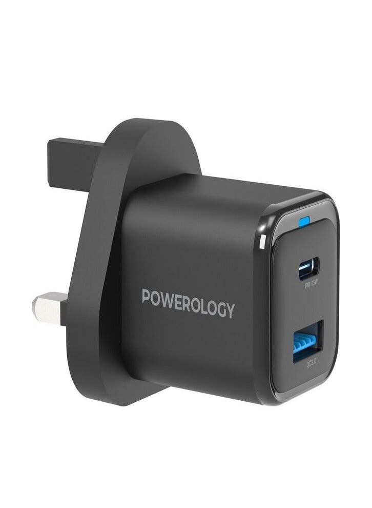 باور شاحن باور لوجي بقوة 35W PD فائق السرعة  مع كابل تايسبي لايتنينغ بطول 1.2 متر - Image 1