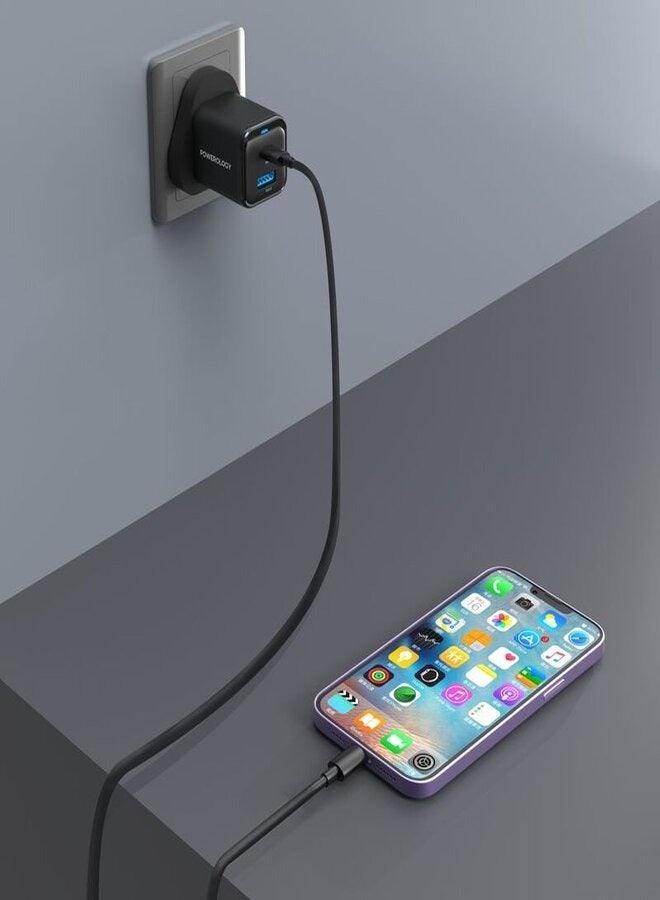 باور شاحن باور لوجي بقوة 35W PD فائق السرعة  مع كابل تايسبي لايتنينغ بطول 1.2 متر - Image 5