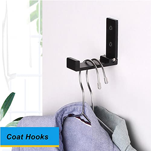 ZEYU Folding Coat Hooks, 5Pcs Wall Hooks for Hanging Coat Towel Hooks Hardware Heavy Duty Aluminum Alloy Headphone Holder No Rust Wall Mounted with Screws for Bags Fitness Equipment - Image 5