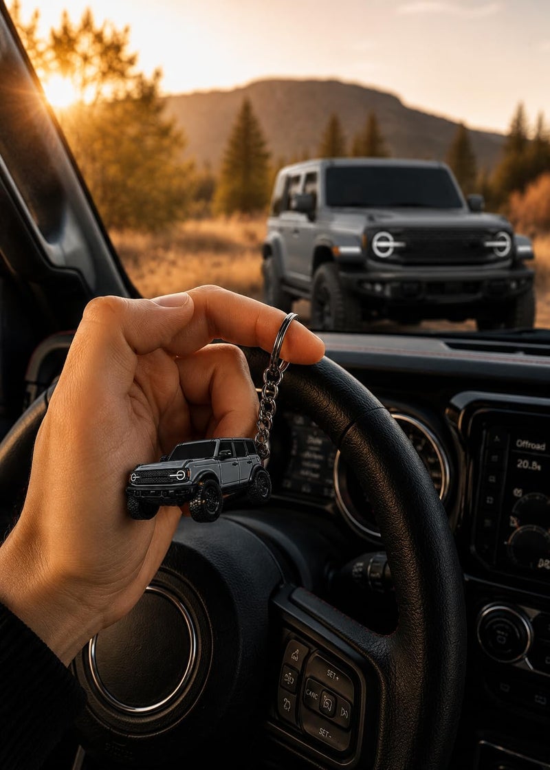 FOUR WHEEL BEAST إكسسوارات سلسلة مفاتيح برونكو - غطاء حامل مفتاح 4 أبواب - تعديلات رائعة متوافقة مع فورد برونكو 2021 2022 2023 - Image 5