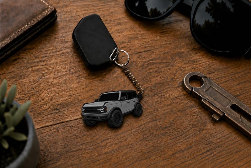 FOUR WHEEL BEAST إكسسوارات سلسلة مفاتيح برونكو - غطاء حامل مفتاح 4 أبواب - تعديلات رائعة متوافقة مع فورد برونكو 2021 2022 2023 - Image 2