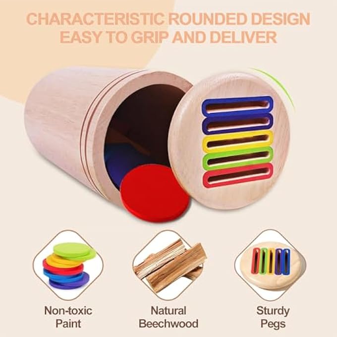 2 IN 1 MONTESSORI TOYS FOR 1+ YEAR OLD, WOODEN COLOR SORTING TOYS FOR TODDLERS, PRESCHOOL LEARNING ACTIVITIES, FINE MOTOR SKILLS SENSORY TOYS FOR TODDLERS 1-3 - Image 4