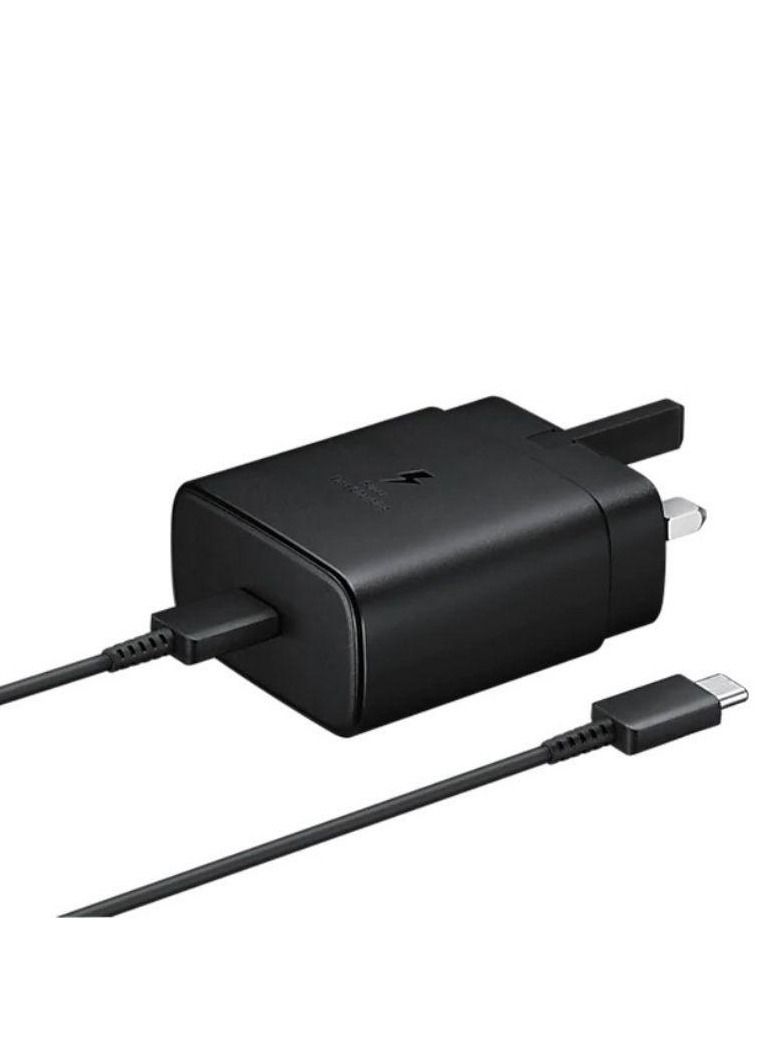 شاحن سريع أصلي من سامسونج بقوة 25 وات لهاتف سامسونج جالاكسي S20 S20+ S20 Ultra Note 20 Ultra شاحن حائط سريع USB-C مع كابل - Image 2